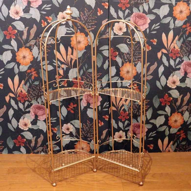 円形シェルフ アルミ バードケージSシャンパンゴールド