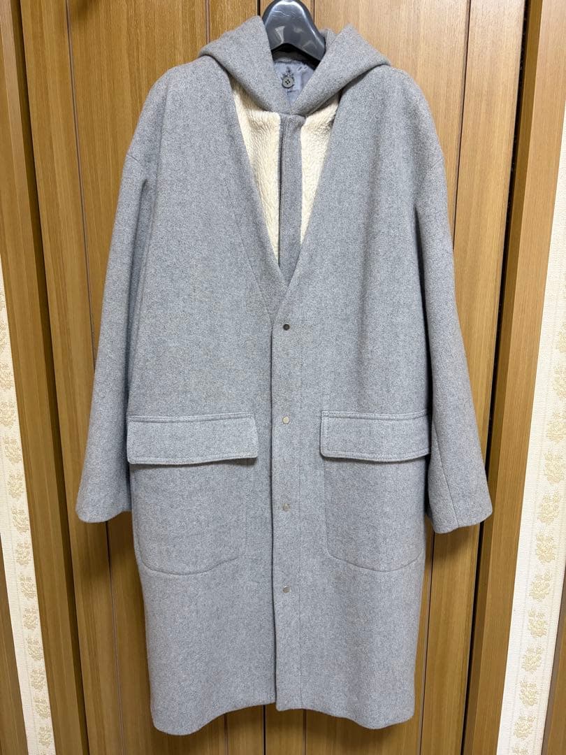 MACPHEE トゥモローランド　グレー フード付きロングコート　3way