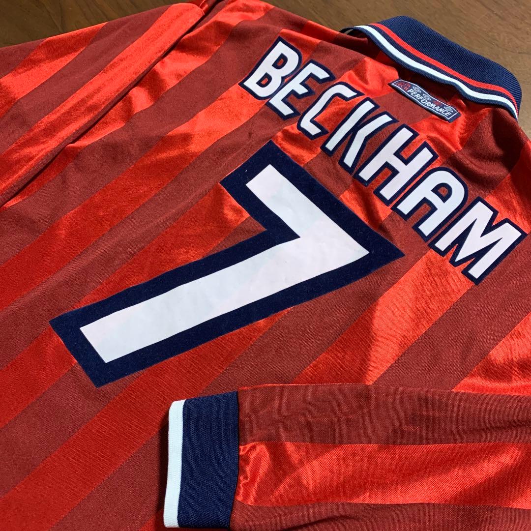 正規品 英国製  1998年 イングランド代表 アウェイ長袖 No.7 ベッカム