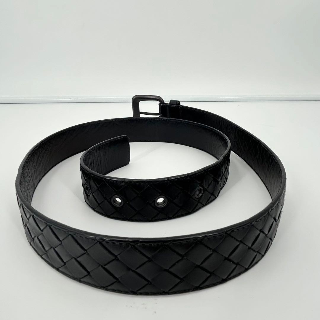 美品✨ボッテガヴェネタ ベルト イントレチャート 編み込み ブラック メンズ