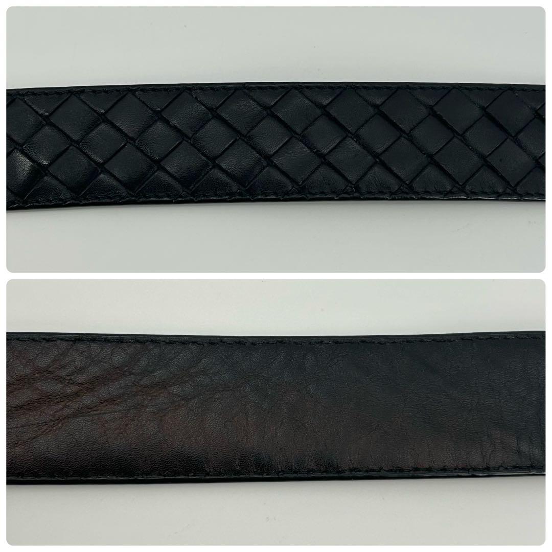 美品✨ボッテガヴェネタ ベルト イントレチャート 編み込み ブラック メンズ