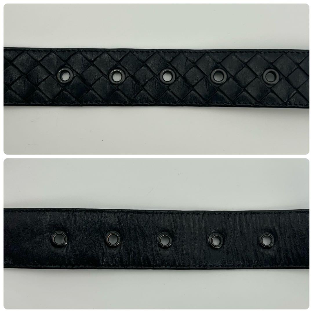 美品✨ボッテガヴェネタ ベルト イントレチャート 編み込み ブラック メンズ