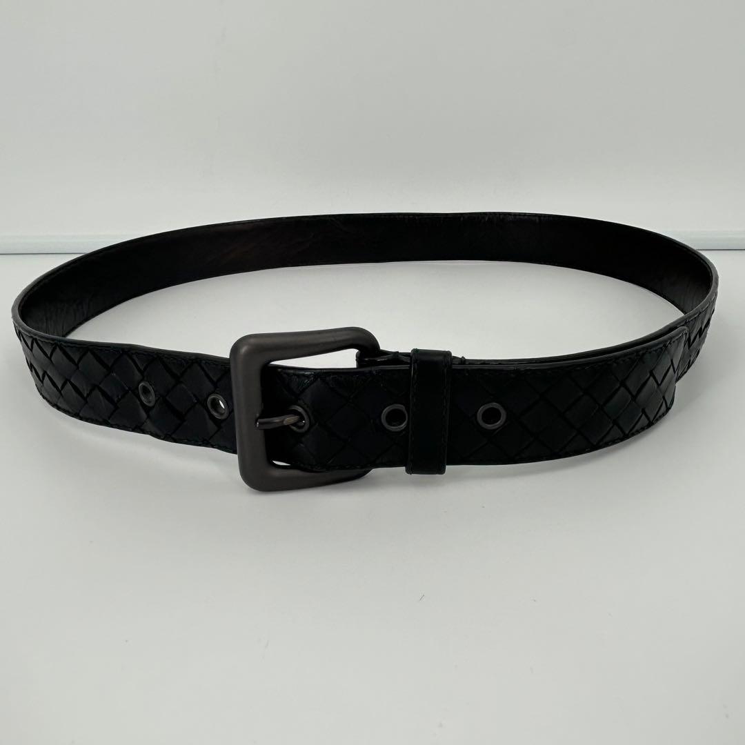 美品✨ボッテガヴェネタ ベルト イントレチャート 編み込み ブラック メンズ