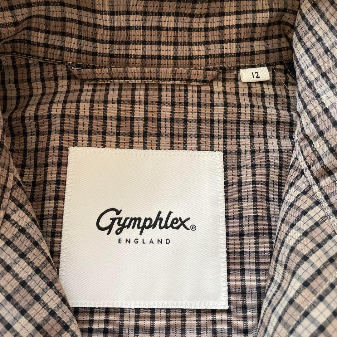 未使用級 ジムフレックス ステンカラーコート チェック オーバーサイズ