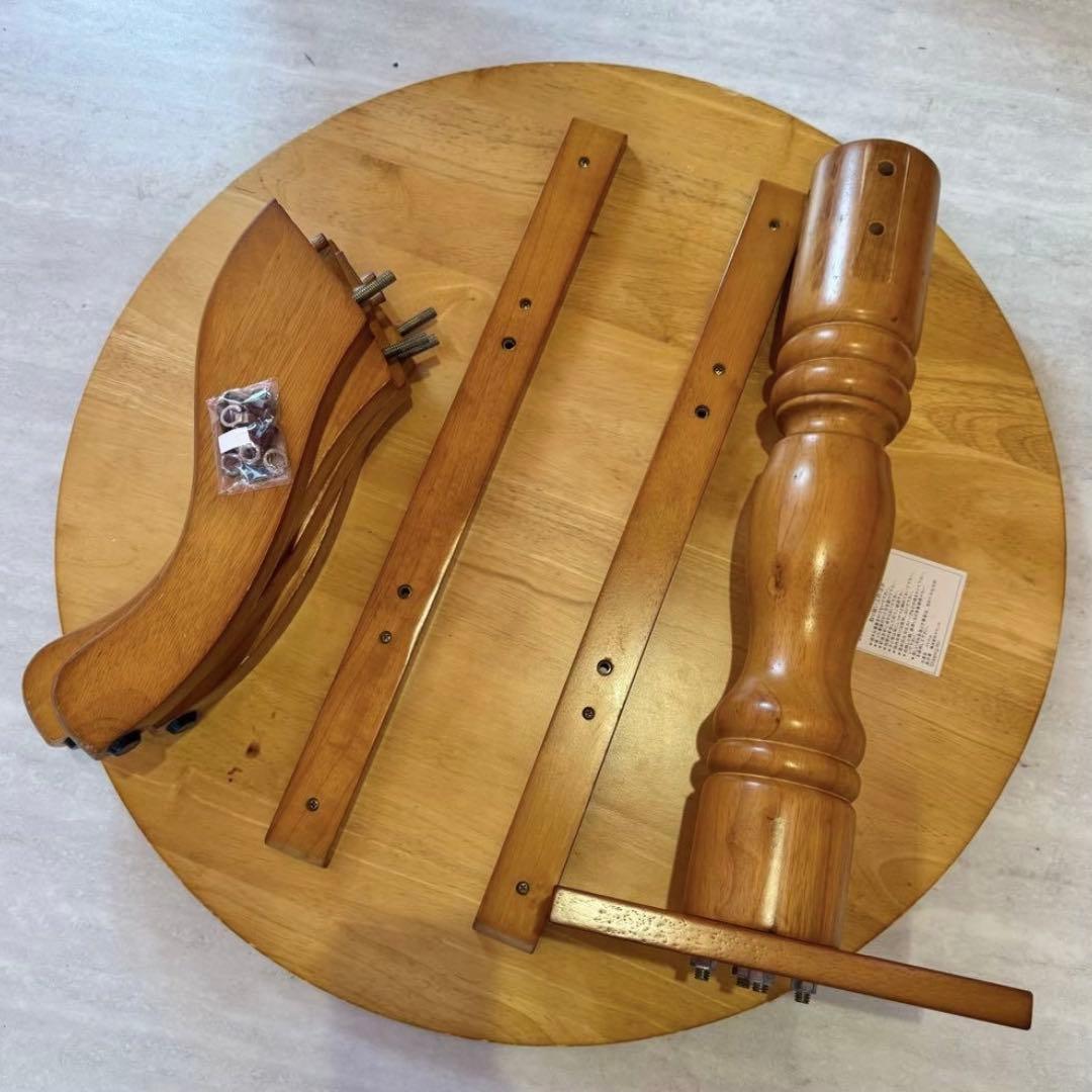 専用 Vintage ラウンドテーブル 木製 円形ダイニングテーブル