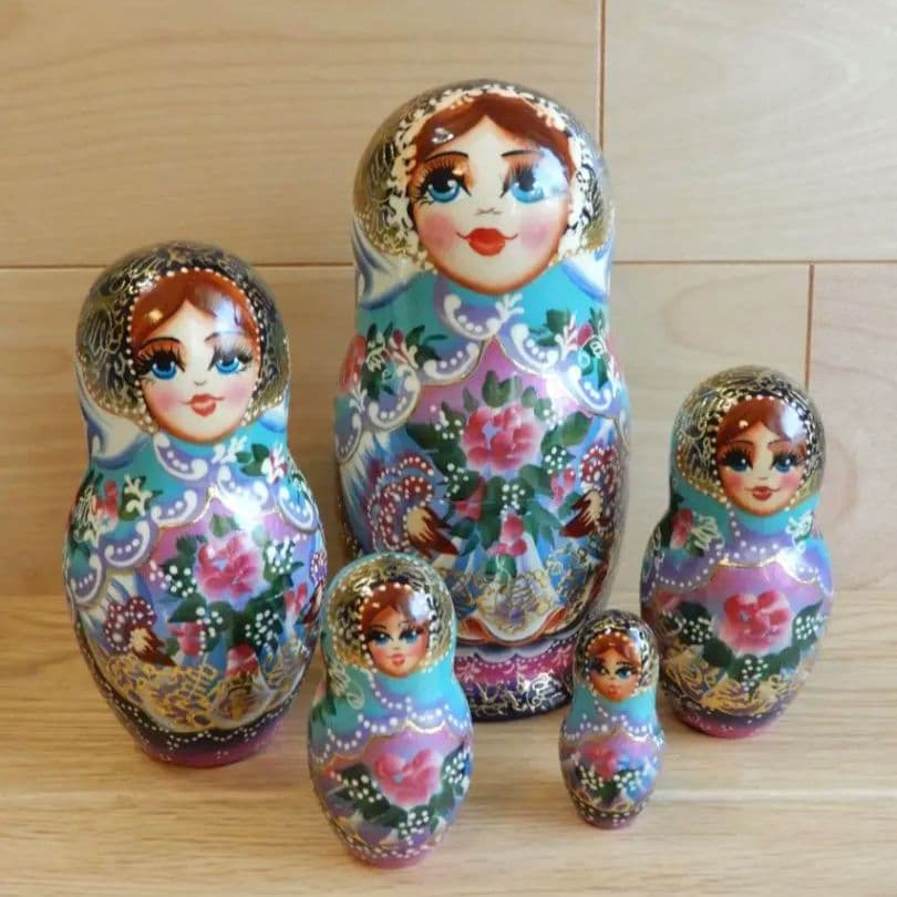 ロシア雑貨　マトリョーシカ　ブルーアイズ