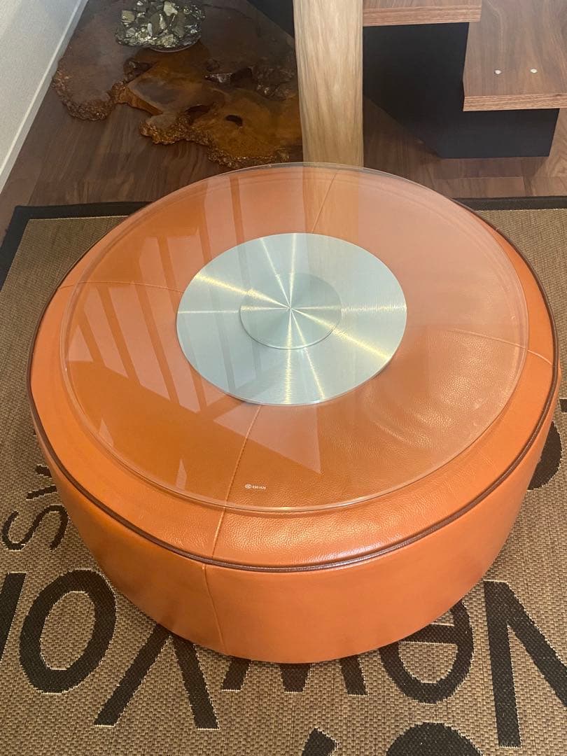 IDC大塚 L/S エルエススタイリッシュ オットマン／ガラストップテーブル