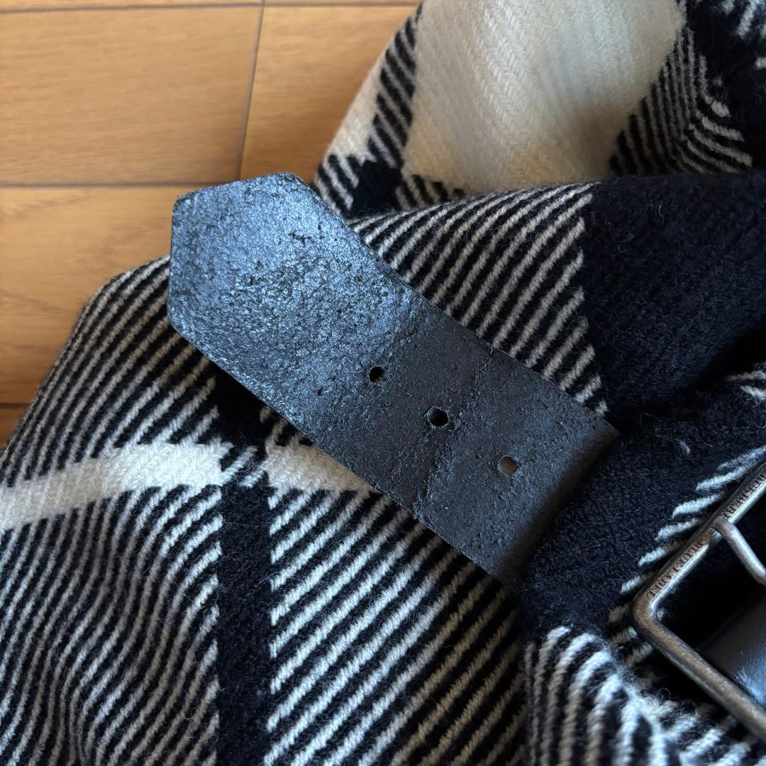 BURBERRY BLUE LABEL フード付き ポンチョ ストール ロゴ刺繍