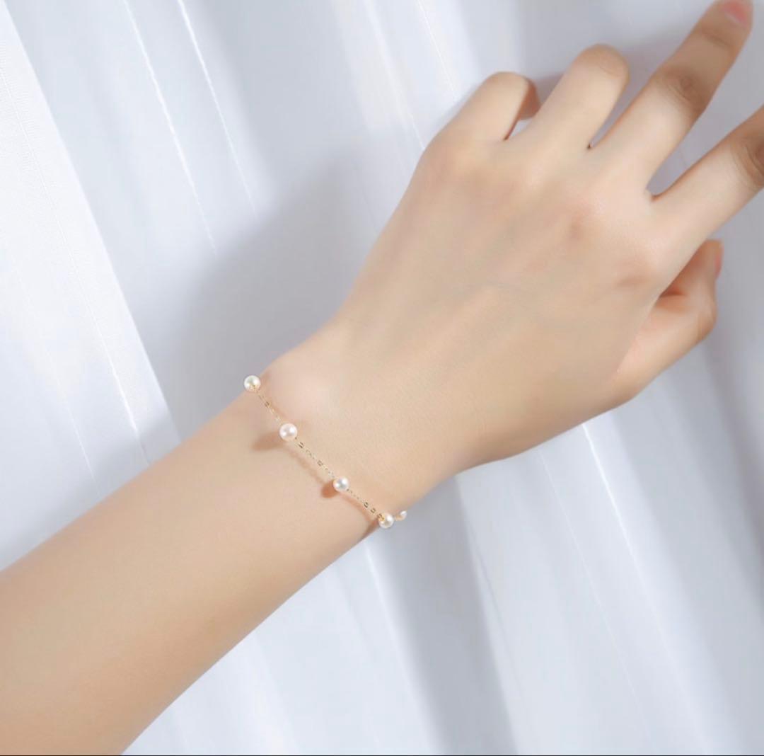 海*郎様 K18アコヤ真珠 ベビーパールステーションブレスレット