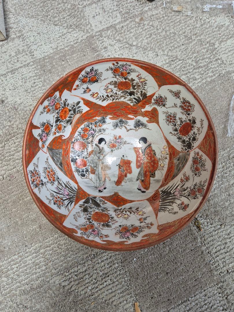 九谷焼　赤絵　骨董品