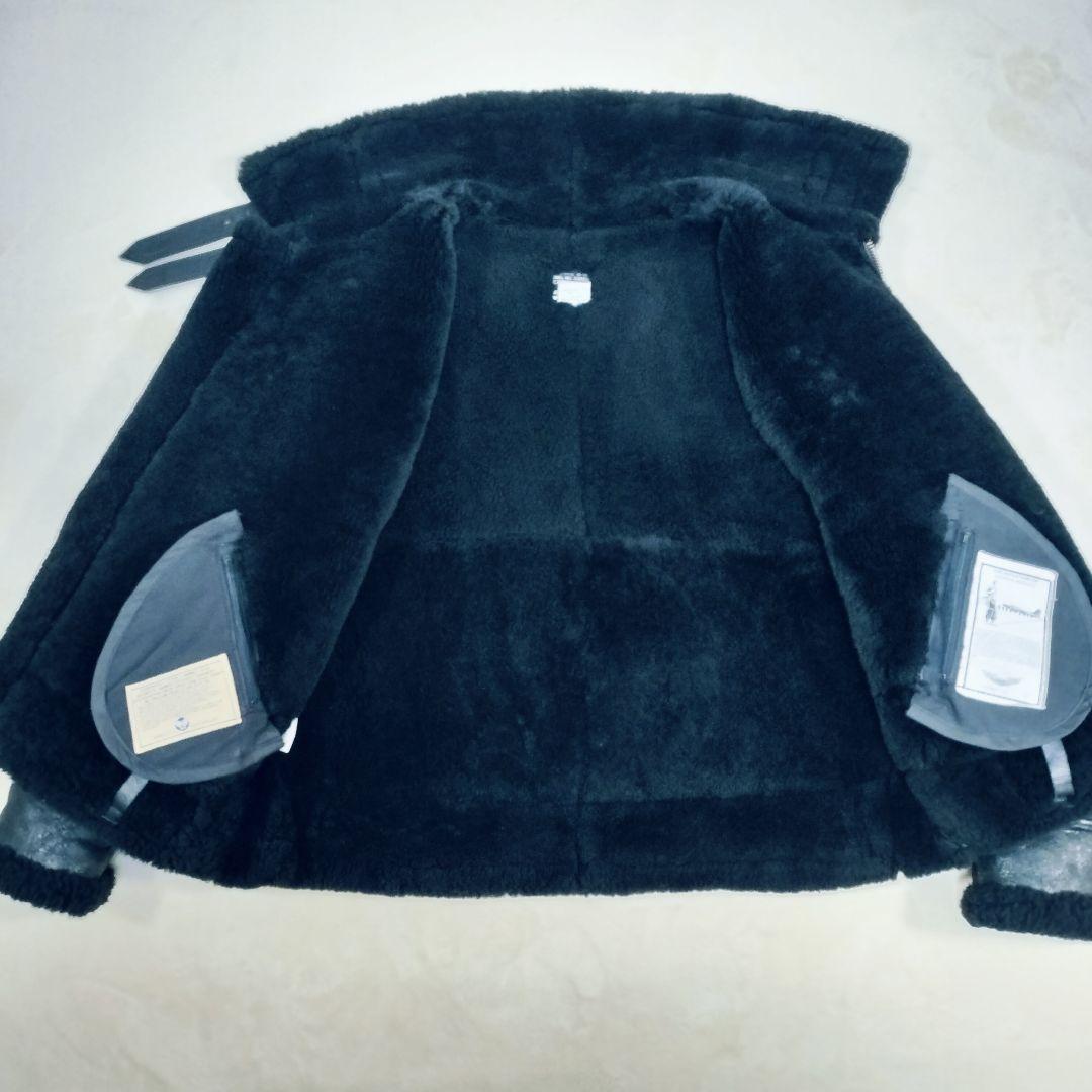 【極希少】AVIREX B-3 ムートンジャケット 黒 44 ビッグサイズ