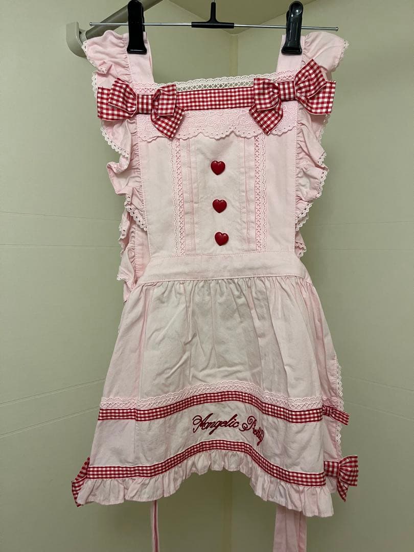 Angelic Pretty Fancy Ribbon エプロン ピンクxアカ