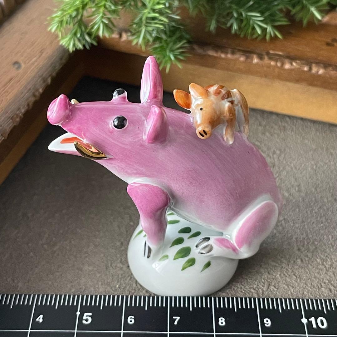 Meissen マイセン ミニ干支 ミニイノシシ　ピンク