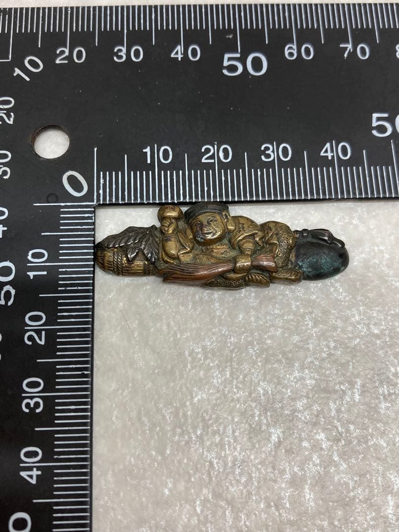 時代物 当時物 目貫 刀装具 在銘あり 立武？ 七福神 大黒天 恵比寿天 弁財天