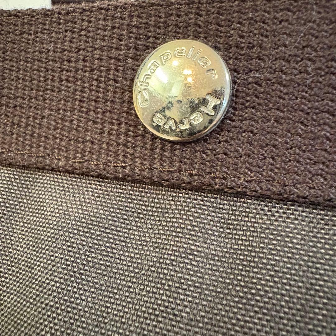 【美品】エルベシャプリエ 707c ノワール　モカ　舟形 トートバッグ M