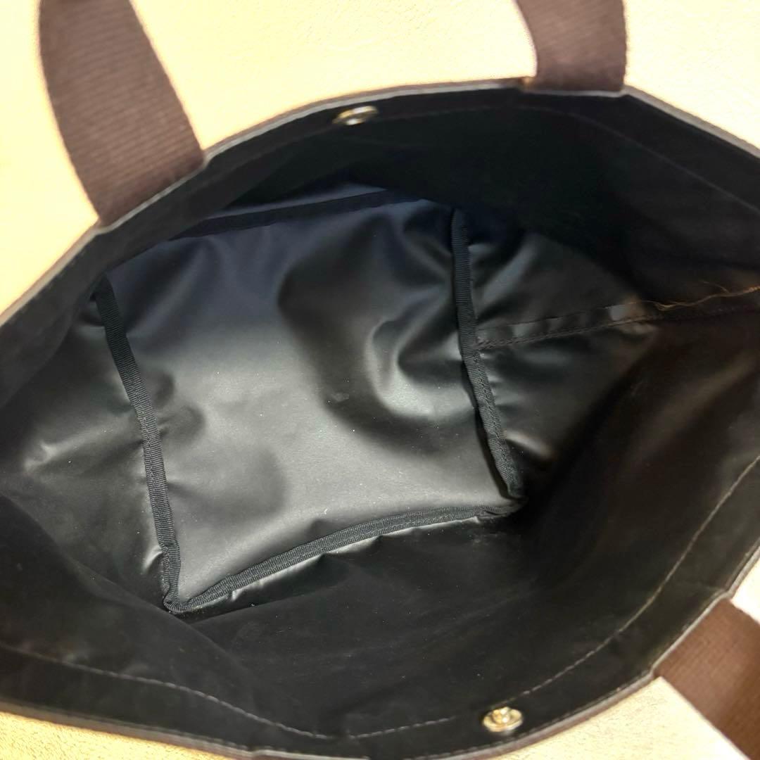 【美品】エルベシャプリエ 707c ノワール　モカ　舟形 トートバッグ M