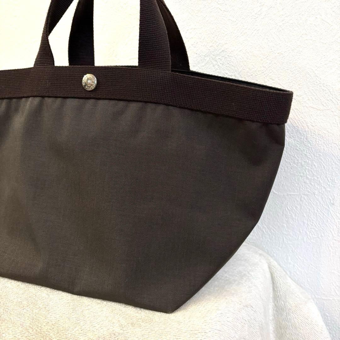 【美品】エルベシャプリエ 707c ノワール　モカ　舟形 トートバッグ M