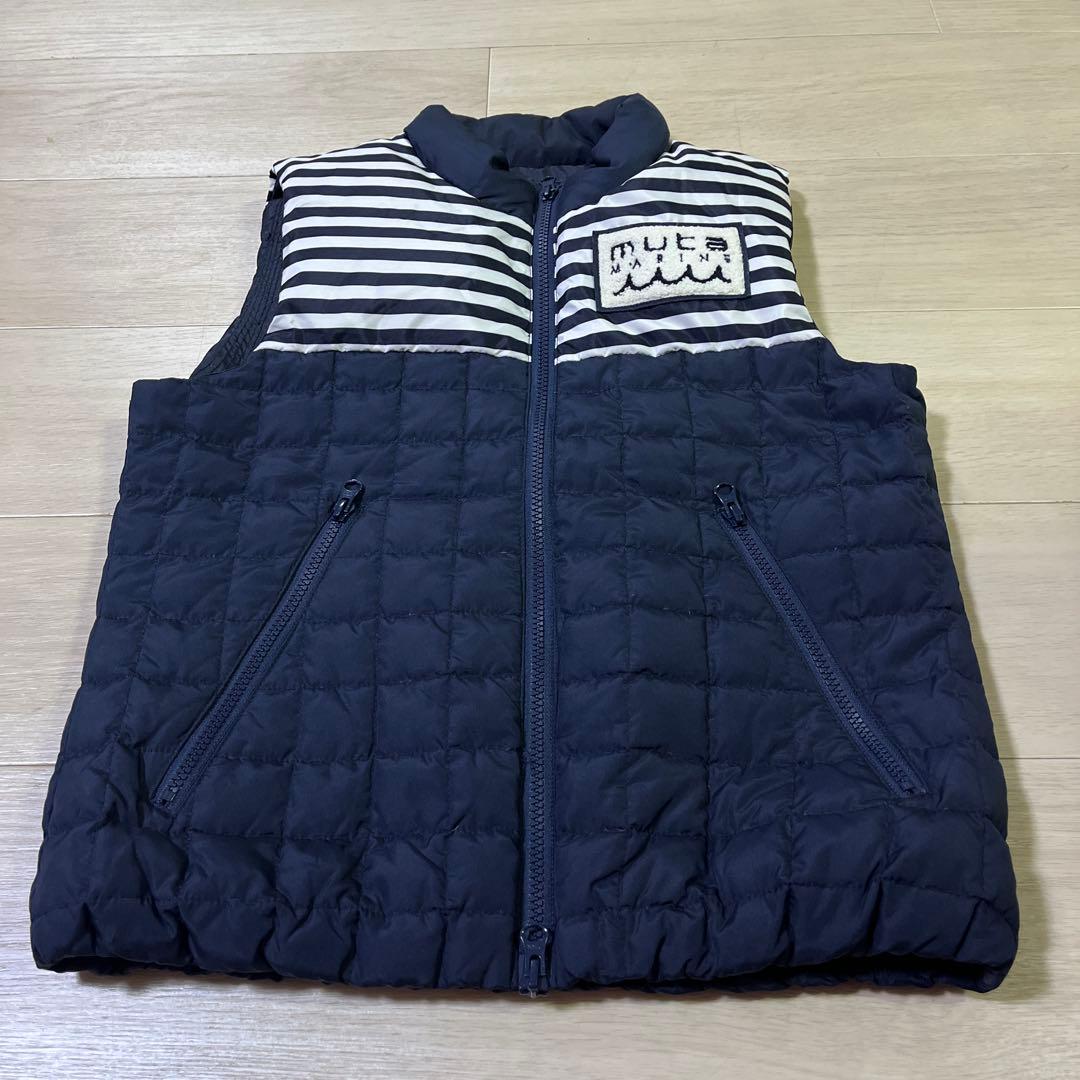 muta MARINEストライプ ダウンベスト ネイビー