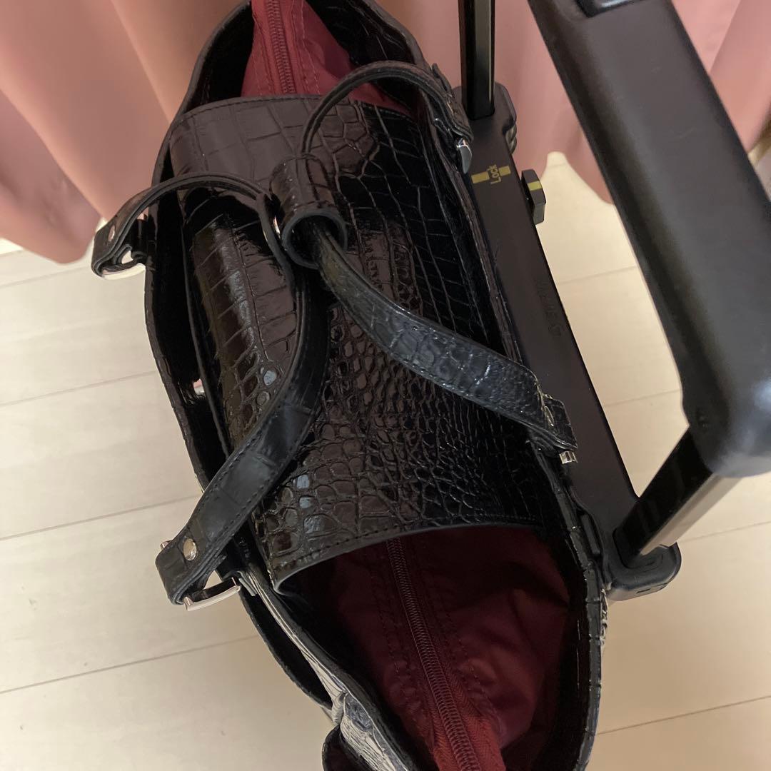 swany スワニー キャリーバッグ クロコ 型押し ブラック