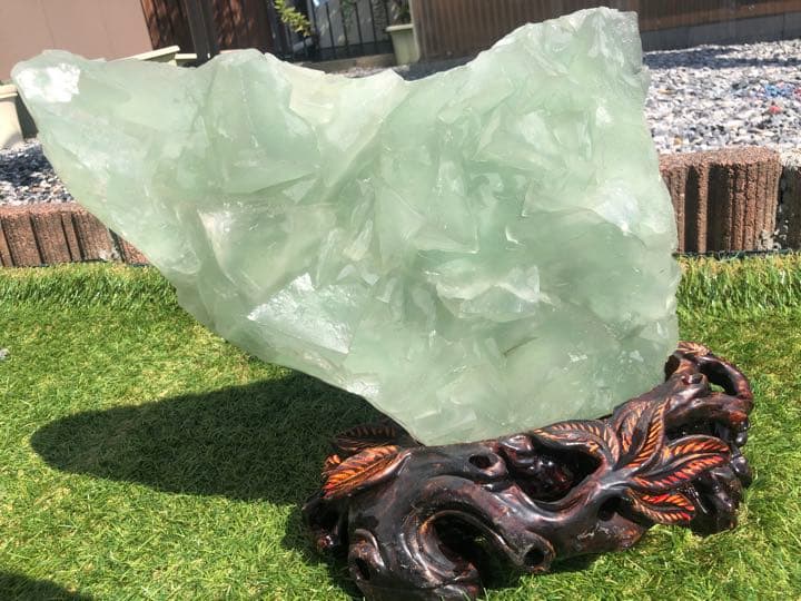 天然石 フローライト原石 台座付き