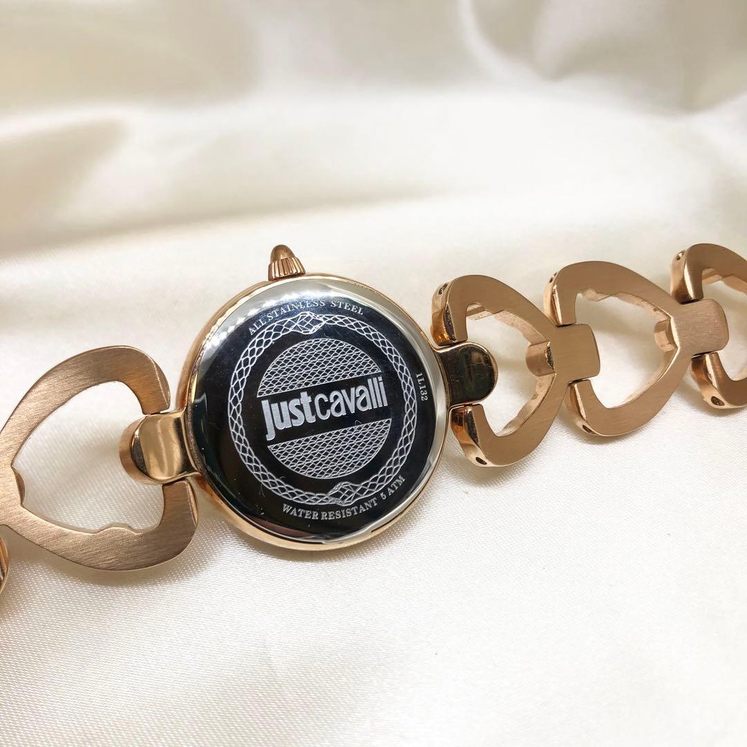 【稼働品】ジャストカヴァリ　シェル文字盤　クォーツ　腕時計　美品