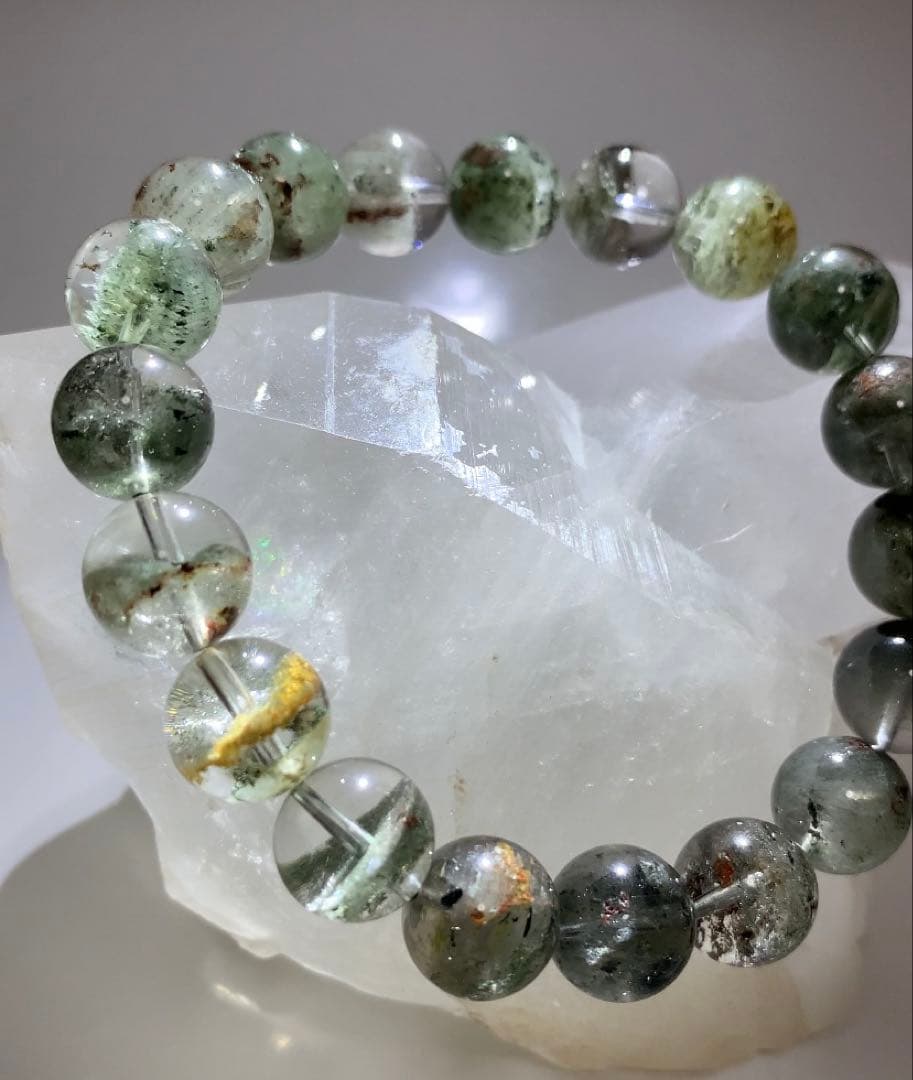⭐️高品質⭐️グリーンガーデンクォーツ　ガーデン水晶　ブレスレット