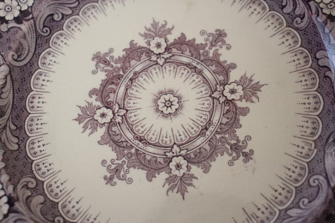 イギリス製　アンティーク　ジョン・リッジウェイ　クラレンドン　２６cmプレート