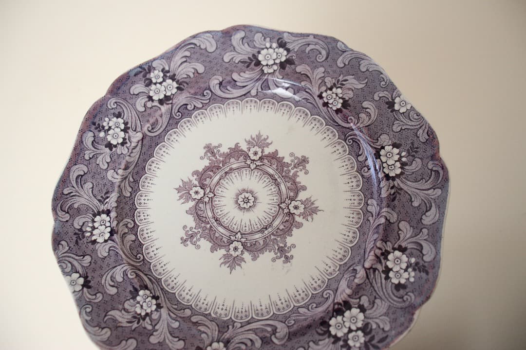 イギリス製　アンティーク　ジョン・リッジウェイ　クラレンドン　２６cmプレート