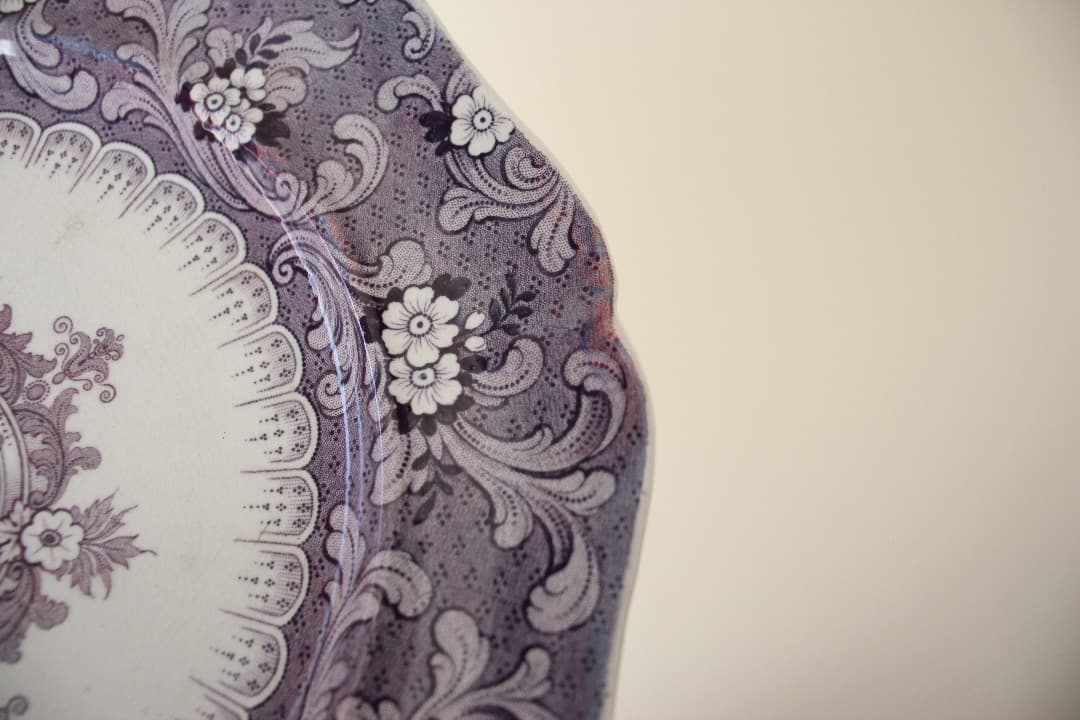 イギリス製　アンティーク　ジョン・リッジウェイ　クラレンドン　２６cmプレート