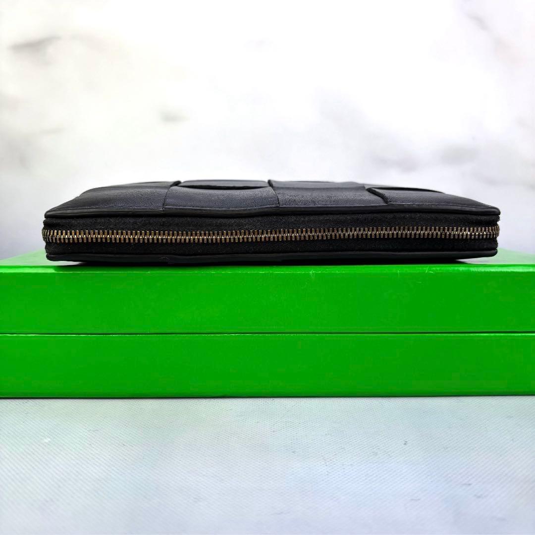 【正規品】BOTTEGA VENETA 長財布 ラウンドジップ カセットレザー黒