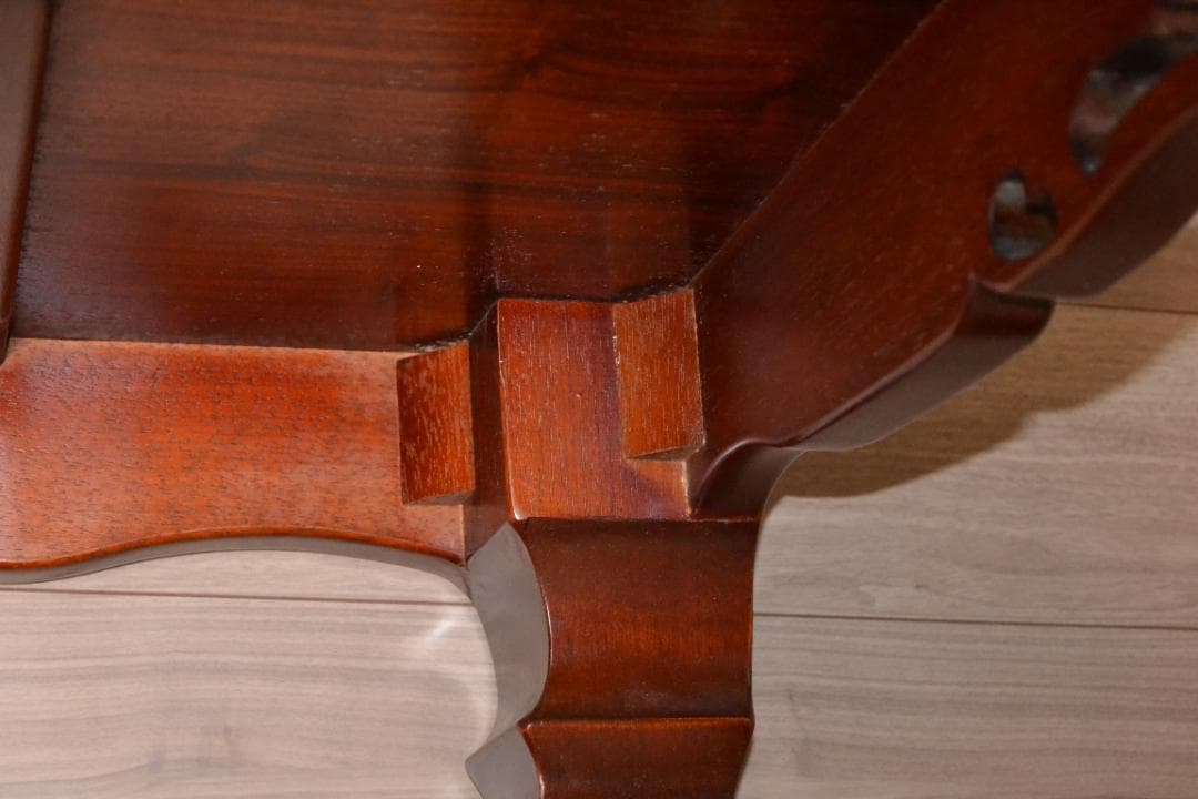 カリモク製彫刻入り紫檀高級座敷机