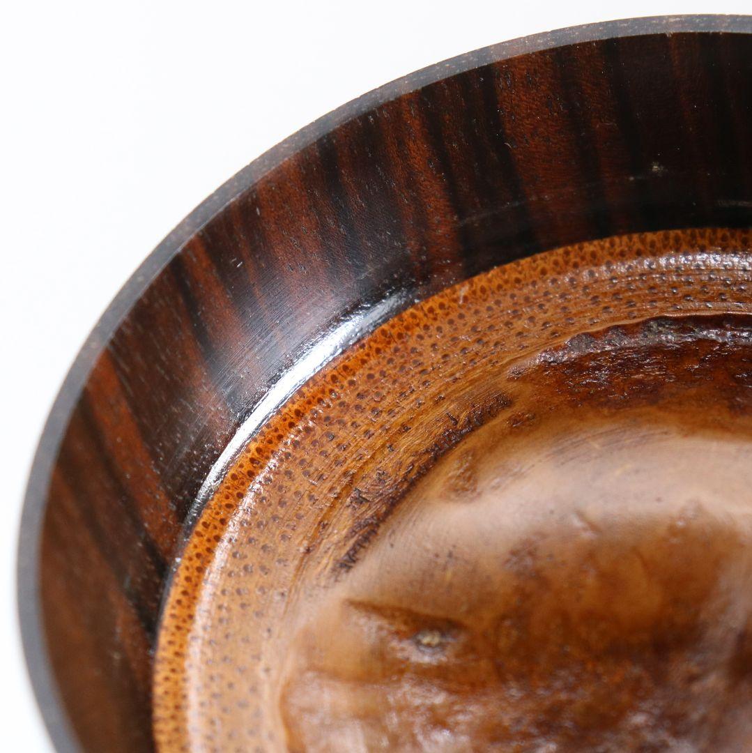 畑幸春作 縞黒檀に竹根嵌 高台寺蒔絵 中棗 茶道具 共箱　V946　N7