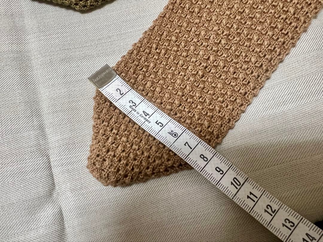 【美品】ウール100%ニットタイ　8.0cm幅　3本セット