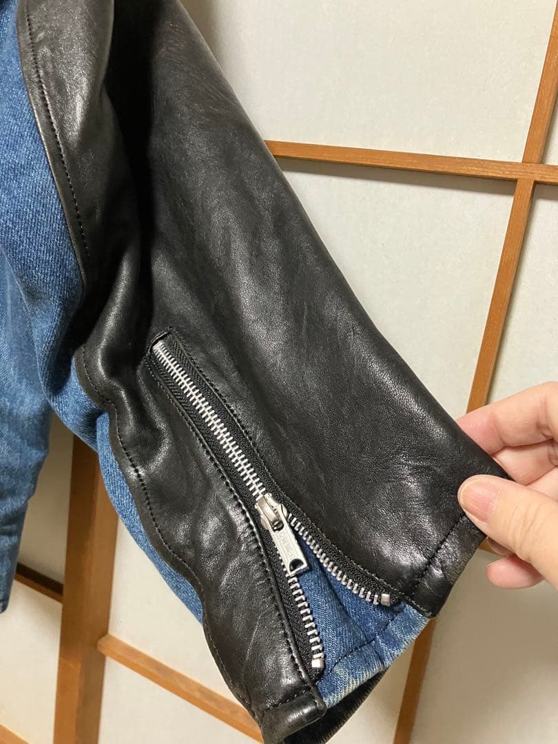 Hysteric Glamour デニムレザーダブルライダースジャケット