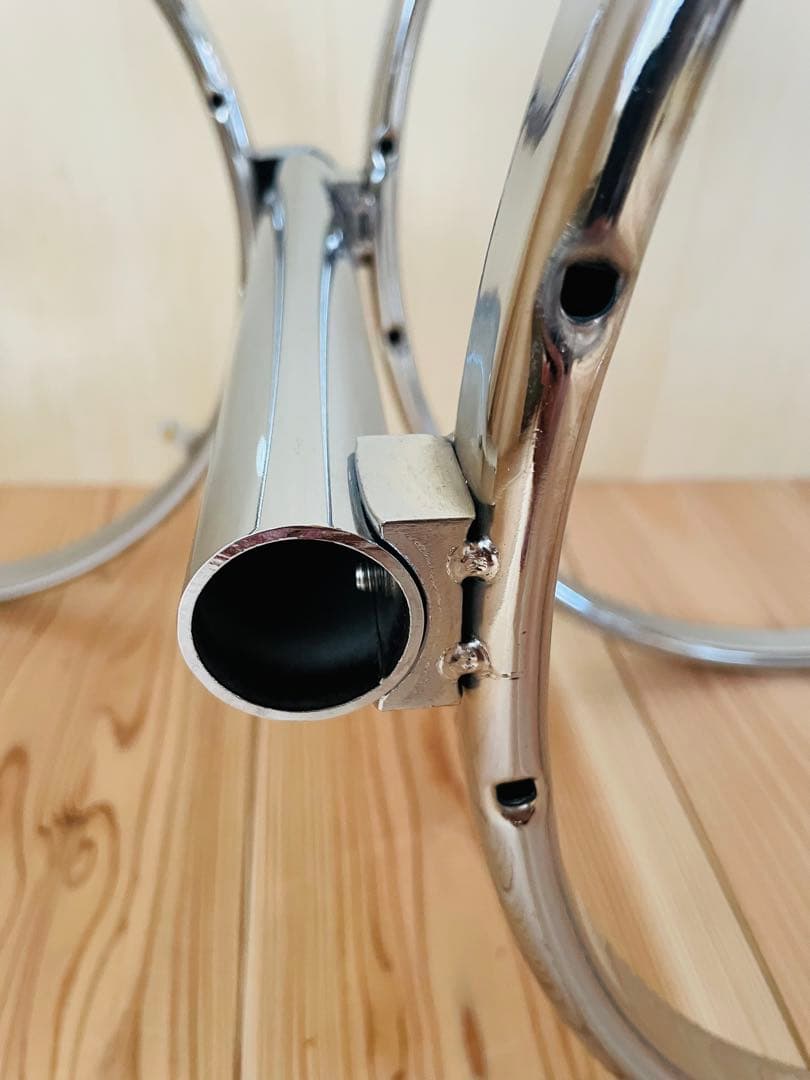 ラウンドテーブル/コーヒーテーブル/ガラス/3段/レトロポップ/スペースエイジ