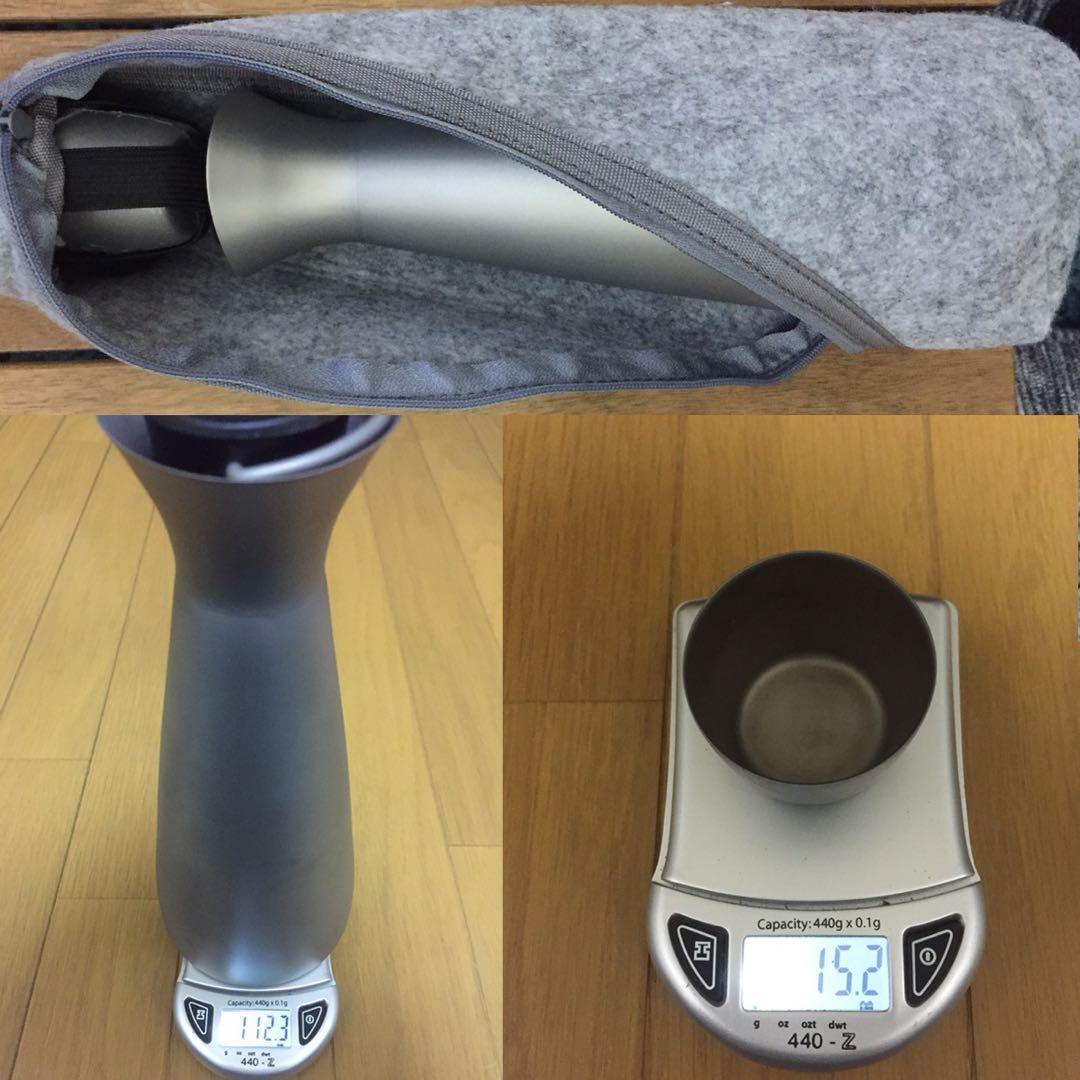 チタンとっくりtitanium 徳利　酒筒　熱燗　チタンおちょこ2➕ケース付き