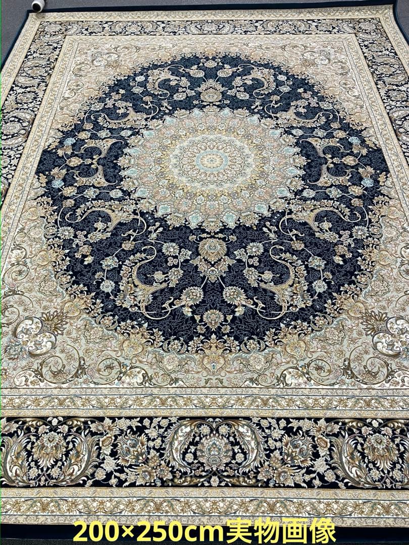 225万ノット！超高密度織 絨毯！本場イラン産 200×250cm-201621