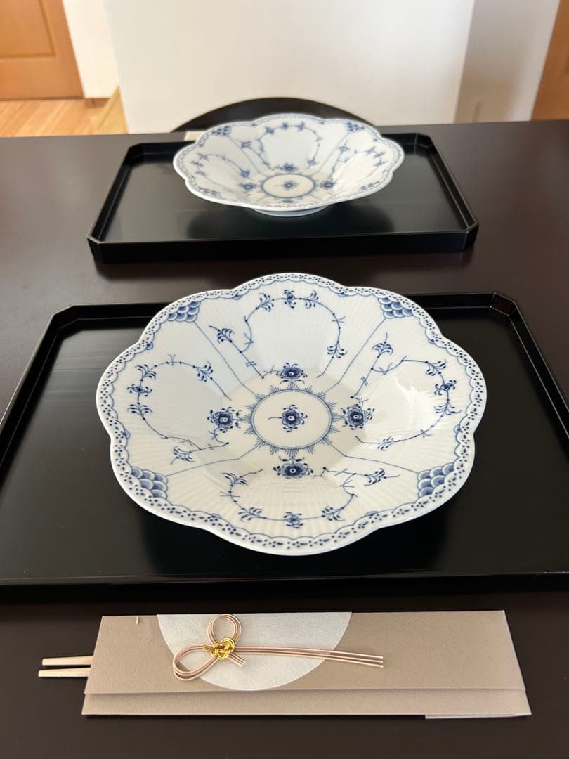 ロイヤルコペンハーゲン ブルーフルーテッド ハーフレース ペタルボウル2枚