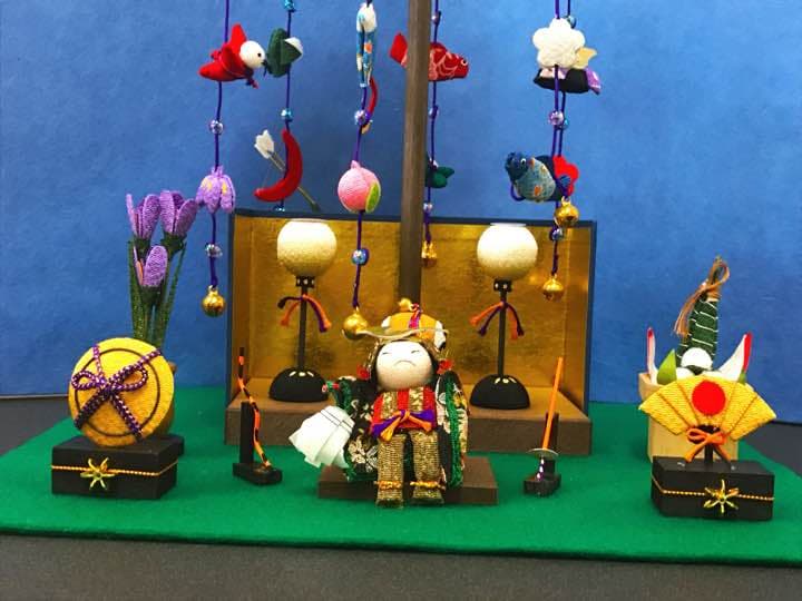 縮緬細工 五月人形 未使用 箱付き