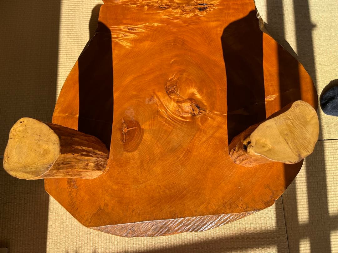 天然木　一枚板　ローテーブル　アンティーク