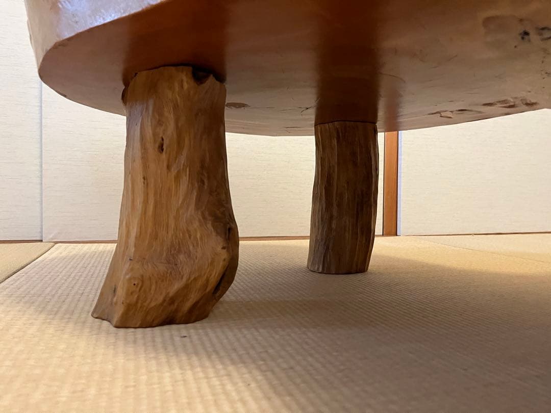 天然木　一枚板　ローテーブル　アンティーク