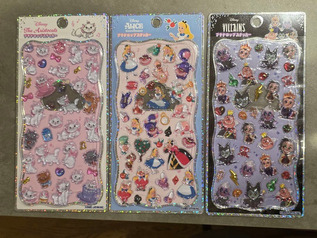 ディズニープチドロップステッカー３点セット
