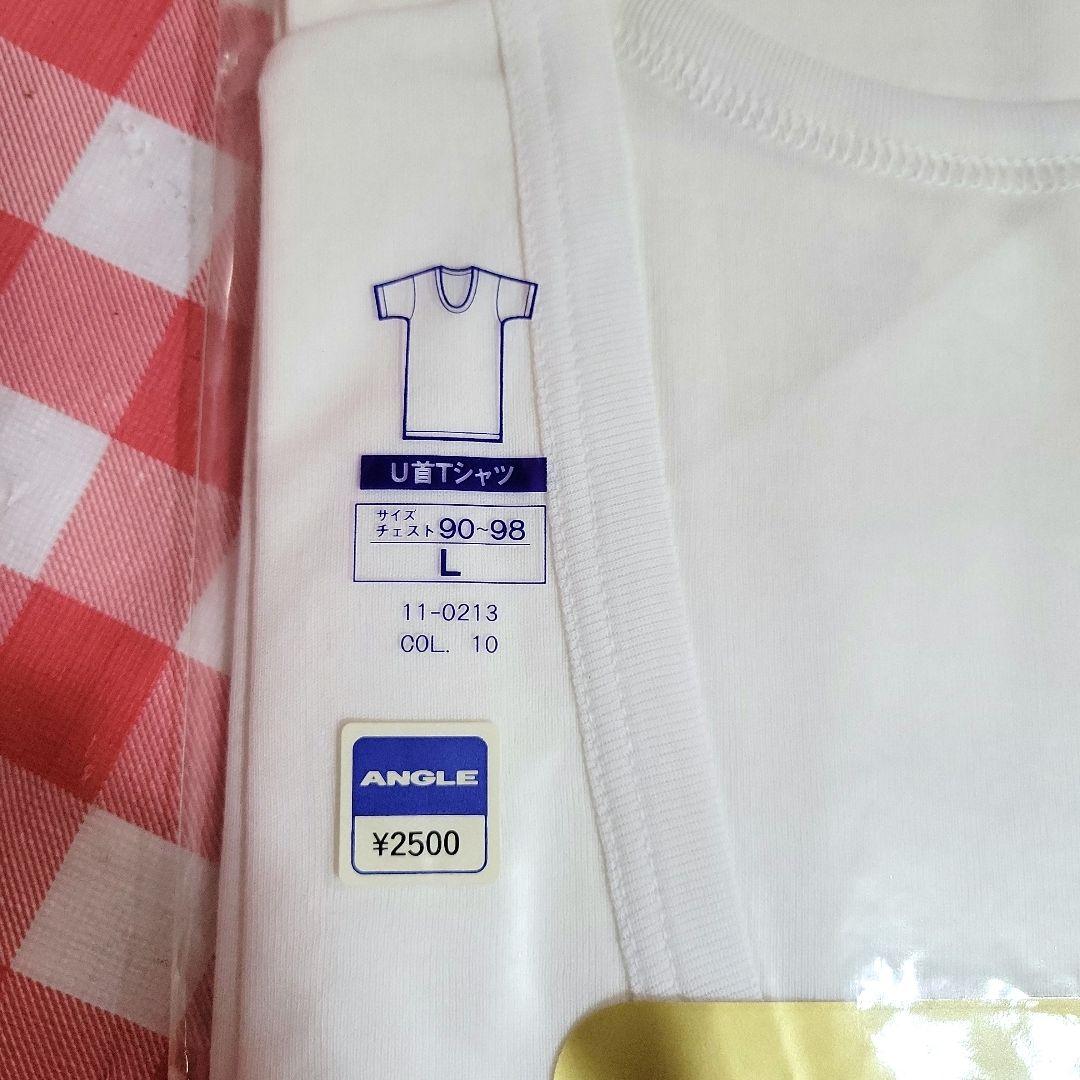 マコトアサメリー U首Tシャツ Lサイズ 綿100% ANGLE 白12