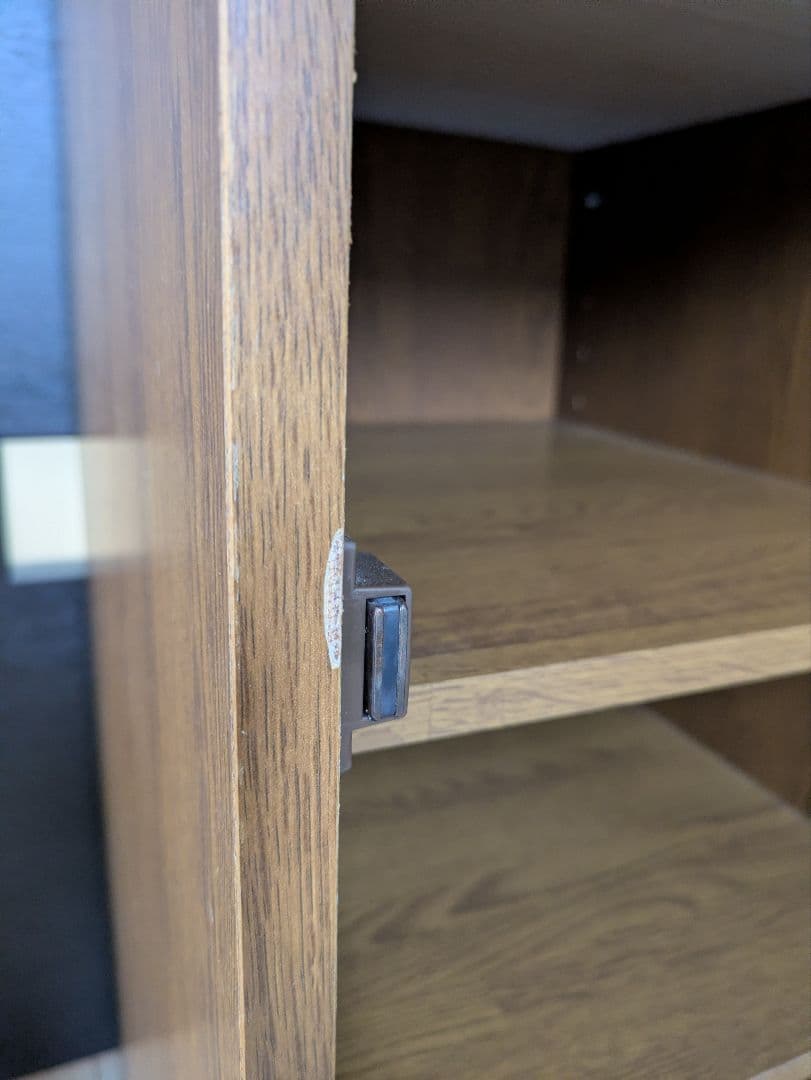 【年代物】ヴィンテージ　キャビネット 棚 収納 木製　ガラス戸