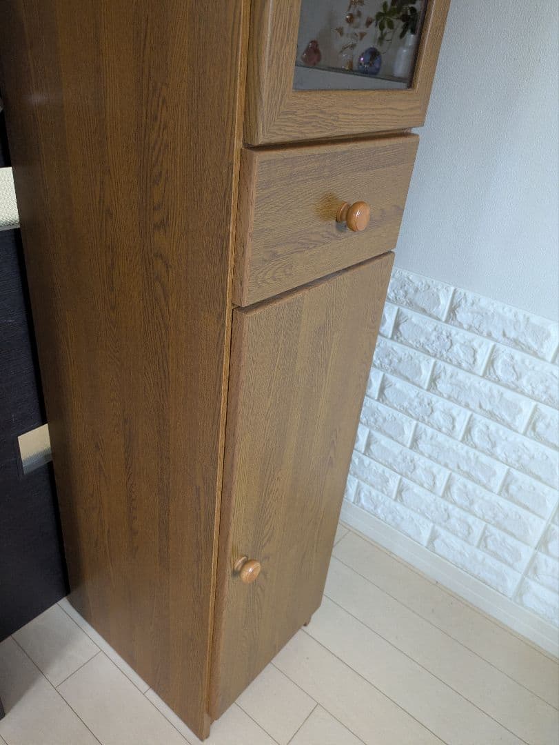 【年代物】ヴィンテージ　キャビネット 棚 収納 木製　ガラス戸