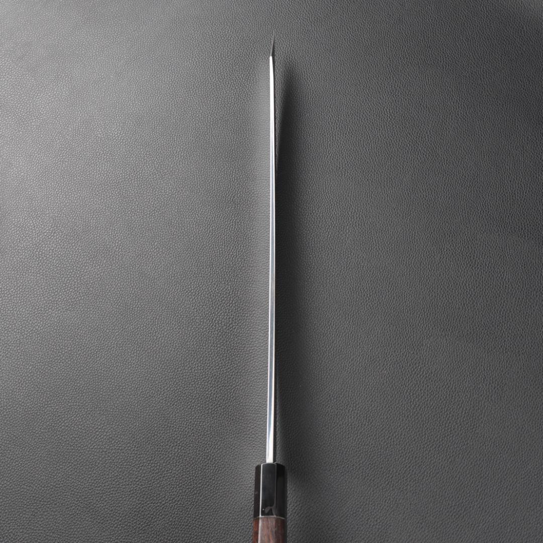 10974鬼反り切付包丁尺二鏡面仕上げ刺身包丁 刃は究極の切れ味黒檀黒水牛八角柄