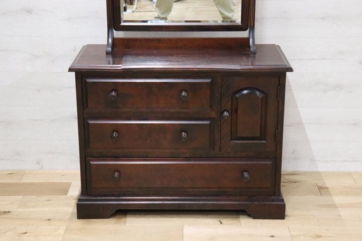 gmcn27 ○ 北海道民芸家具 鏡台 ドレッサー チェスト 樺材 民芸 家具