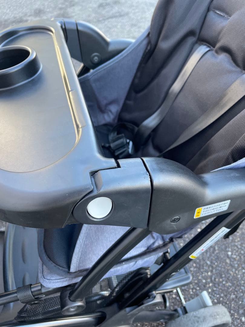 二人乗りベビーカー グレー折りたたみ