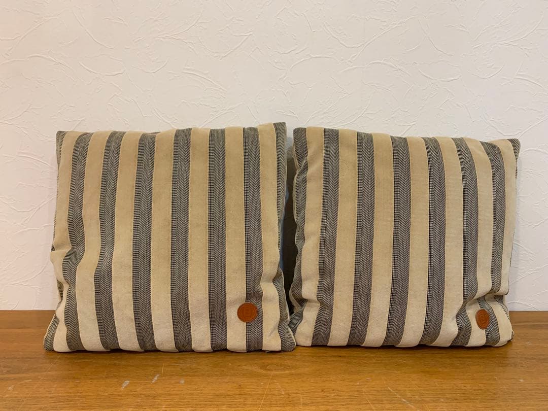N0722-07★FENDI フェンディ ストライプ柄クッション 2個セット