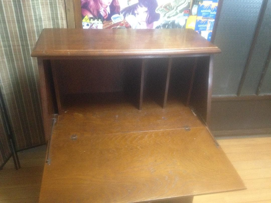 アンティーク欧米風ライティングデスク机 越後民芸家具大正昭和伝統工芸無垢材